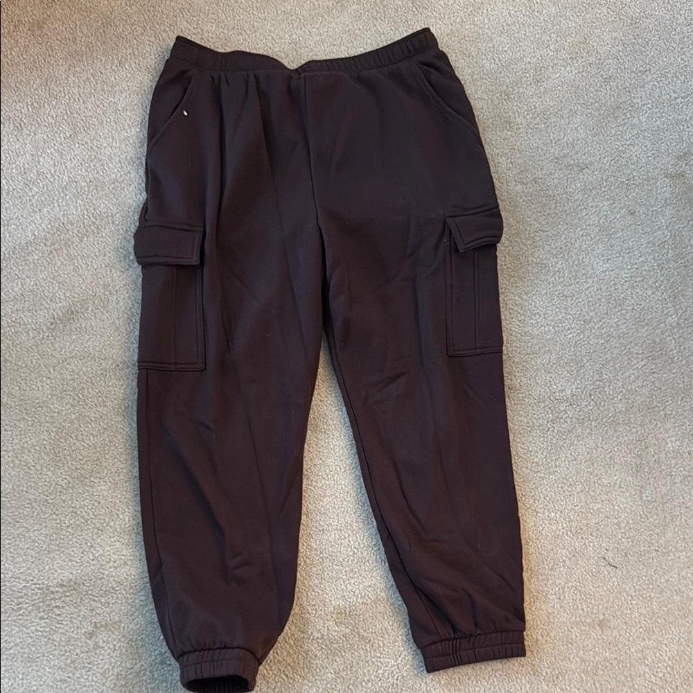 Brown Cargo Jogger Pants